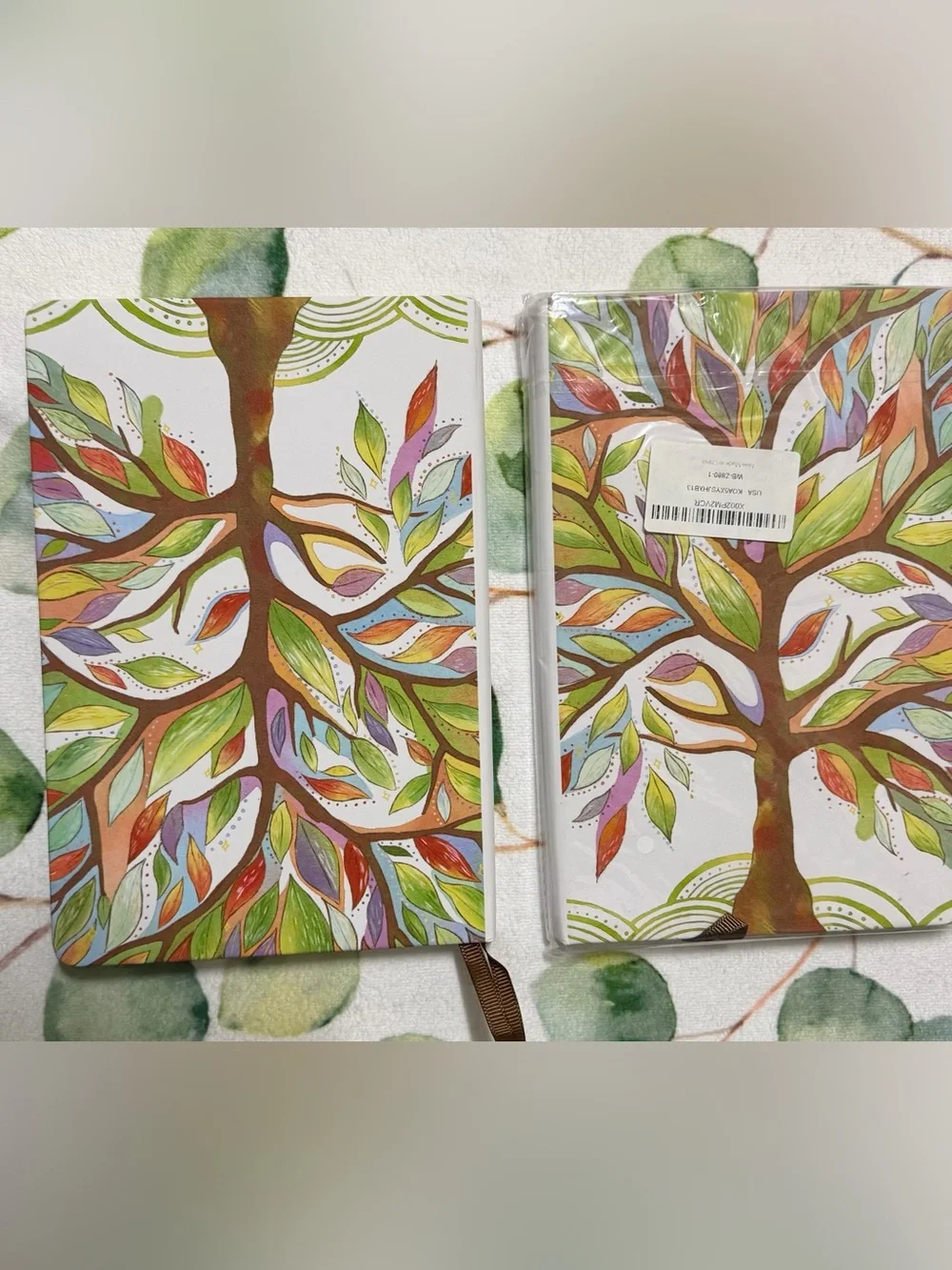 Tree of Life Notebook Journal Set - Multicolor Leaf Covers